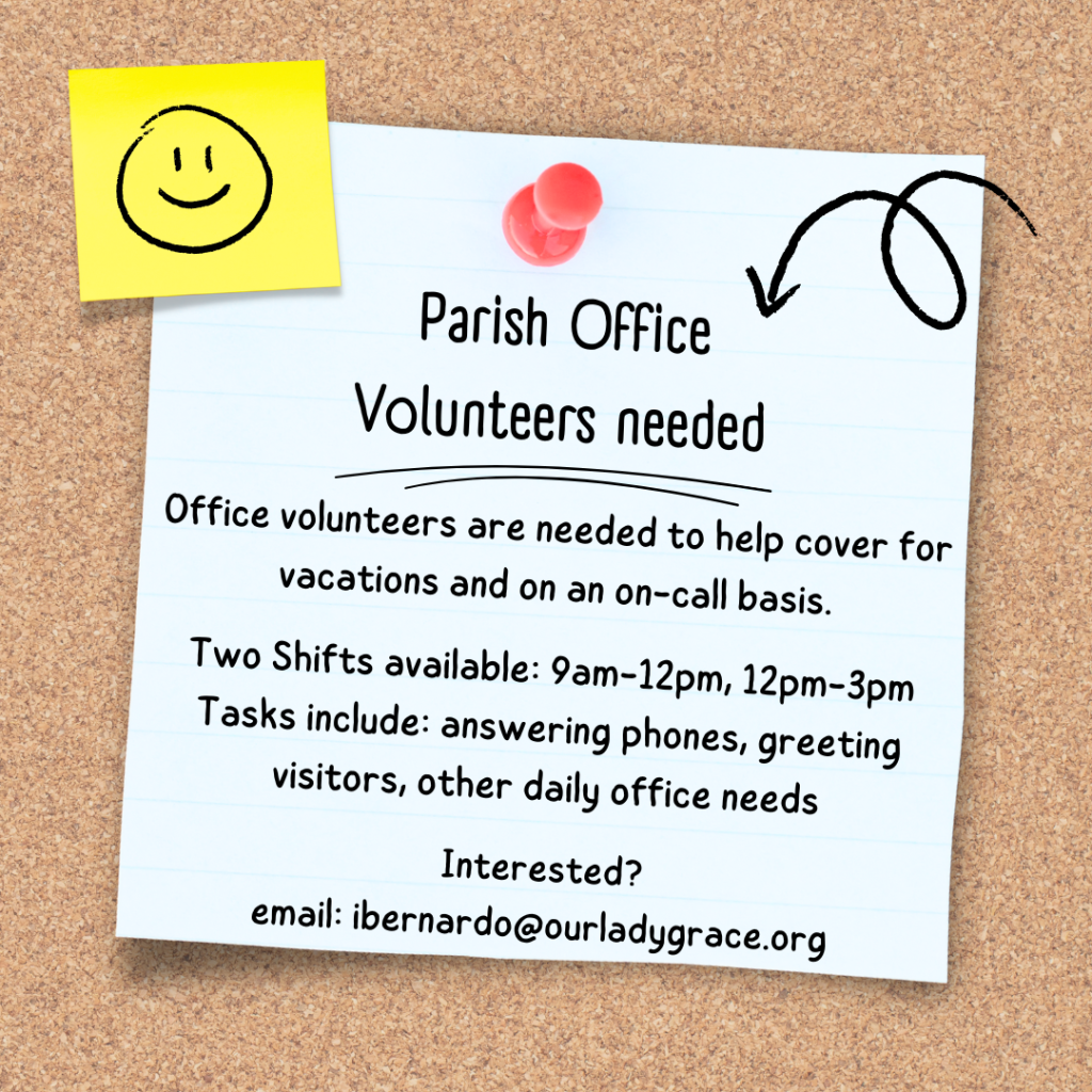 Parish Office Volunteers needed